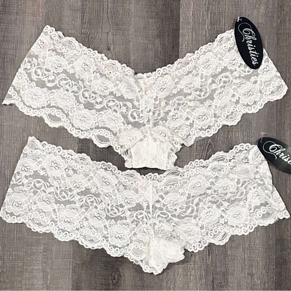 💞 New 2-Pair Bundle Christies XL White Lace Panties
